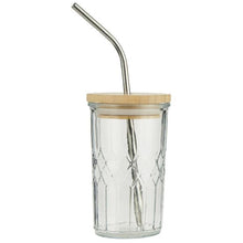 Load image into Gallery viewer, Glass Cup with Bamboo Lid and Straw - LIMITED Edition