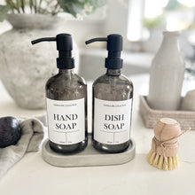 Load image into Gallery viewer, Smokey Grey Glass Soap Dispenser Bottle - 500ml