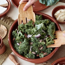 Load image into Gallery viewer, Olive Wooden Salad Serving Hands