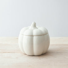 Load image into Gallery viewer, White Ceramic Pumpkin Storage Pots - 2 sizes