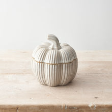 Load image into Gallery viewer, Grey Ceramic Pumpkin Storage Pots - 2 sizes