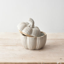 Load image into Gallery viewer, Grey Ceramic Pumpkin Storage Pots - 2 sizes
