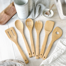 Load image into Gallery viewer, 6 Piece Bamboo Wooden Kitchen Utensil Set