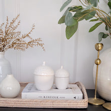 Load image into Gallery viewer, White Ceramic Acorn Storage Pots - 2 sizes