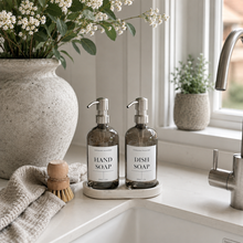Load image into Gallery viewer, Smokey Grey Glass Soap Dispenser Bottle - 500ml