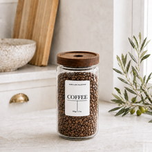 Load image into Gallery viewer, Medium Glass Jar with Acacia Lid - 0.8l
