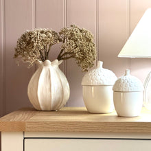Load image into Gallery viewer, White Ceramic Acorn Storage Pots - 2 sizes