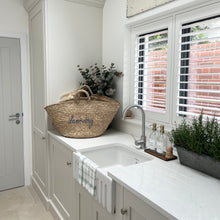 Load image into Gallery viewer, Clear Glass Soap Bottles 500ml, Large Acacia Tray & Dish Brush Set
