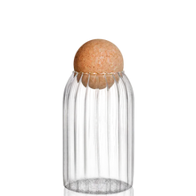 Load image into Gallery viewer, Ripple Glass Jar with Cork Ball - 800ml