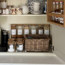 Load image into Gallery viewer, Tall Glass Jar with a Bamboo Lid - 2 litre