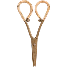 Load image into Gallery viewer, Brass & Rattan Scissors
