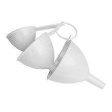 Load image into Gallery viewer, Three white funnels attached to a string on a white background