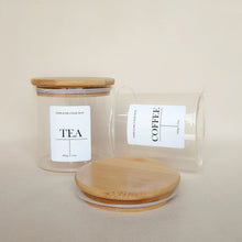 Load image into Gallery viewer, Tea, Coffee & Sugar Bamboo Jar Set