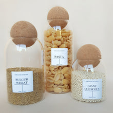 Load image into Gallery viewer, Set of 3 Glass Jars with Cork Ball