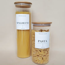 Load image into Gallery viewer, Tall Glass Jar with a Bamboo Lid - 2 litre