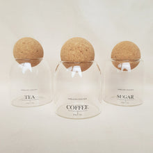 Load image into Gallery viewer, Tea, Coffee & Sugar Cork Ball Jar Set - 0.5l