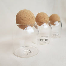 Load image into Gallery viewer, Tea, Coffee & Sugar Cork Ball Jar Set - 0.5l