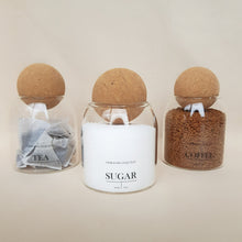 Load image into Gallery viewer, Tea, Coffee & Sugar Cork Ball Jar Set - 0.5l