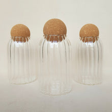 Load image into Gallery viewer, Ripple Glass Jar with Cork Ball - 800ml