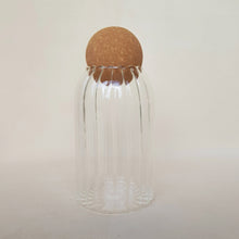 Load image into Gallery viewer, Ripple Glass Jar with Cork Ball - 800ml