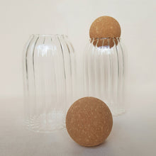 Load image into Gallery viewer, Ripple Glass Jar with Cork Ball - 800ml
