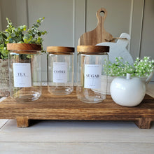 Load image into Gallery viewer, Tea, Coffee & Sugar Acacia Jar Set 0.8l