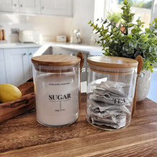 Load image into Gallery viewer, Tea, Coffee and Sugar Bamboo Jar Set with Spoons