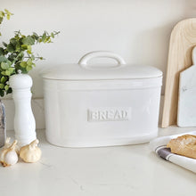 Load image into Gallery viewer, Perfectly Imperfect White Ceramic Bread Bin