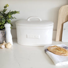 Load image into Gallery viewer, Perfectly Imperfect White Ceramic Bread Bin