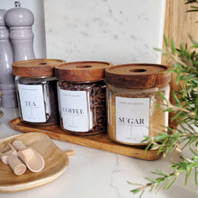 Load image into Gallery viewer, Tea, Coffee & Sugar Acacia Jar Set - 0.5l