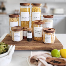 Load image into Gallery viewer, Tall Glass Jar with Acacia Lid - 1.6l