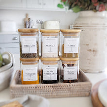 Load image into Gallery viewer, Small Square Spice Jar with Bamboo Lid - 200ml