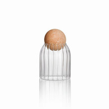 Load image into Gallery viewer, Ripple Glass Jar with Cork Ball - 500ml