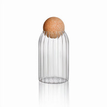 Load image into Gallery viewer, Ripple Glass Jar with Cork Ball - 800ml