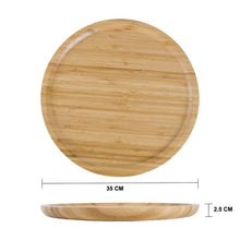 Load image into Gallery viewer, Large Round Bamboo Wooden Tray