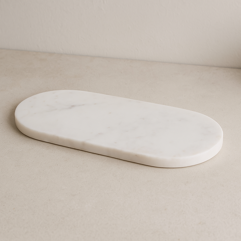 White Marble Oval Tray