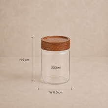 Load image into Gallery viewer, Acacia Wood Screw Top Glass Spice Jar - 200ml

