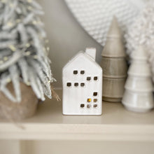 Load image into Gallery viewer, Natural Ceramic Christmas Tea Light House
