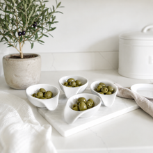 Load image into Gallery viewer, Set of 4 White Ceramic Tapas Serving Dishes
