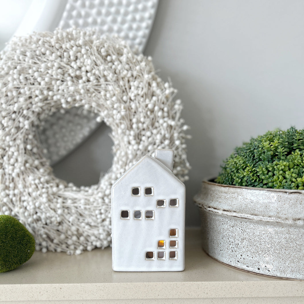 Natural Ceramic Tea Light House