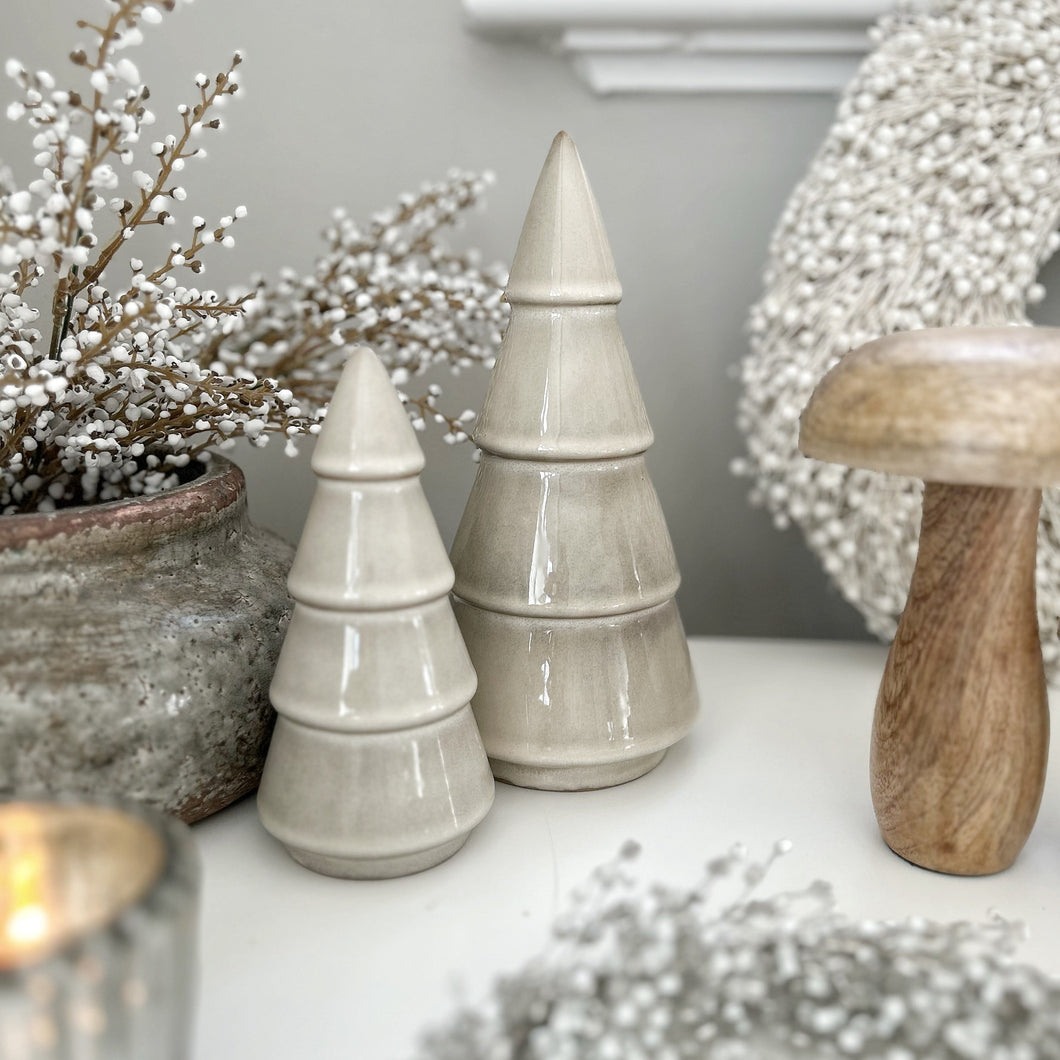 Natural Ceramic Christmas Tree Modern - 2 sizes