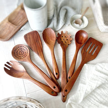 Load image into Gallery viewer, 7 Piece Acacia Wooden Kitchen Utensil Set
