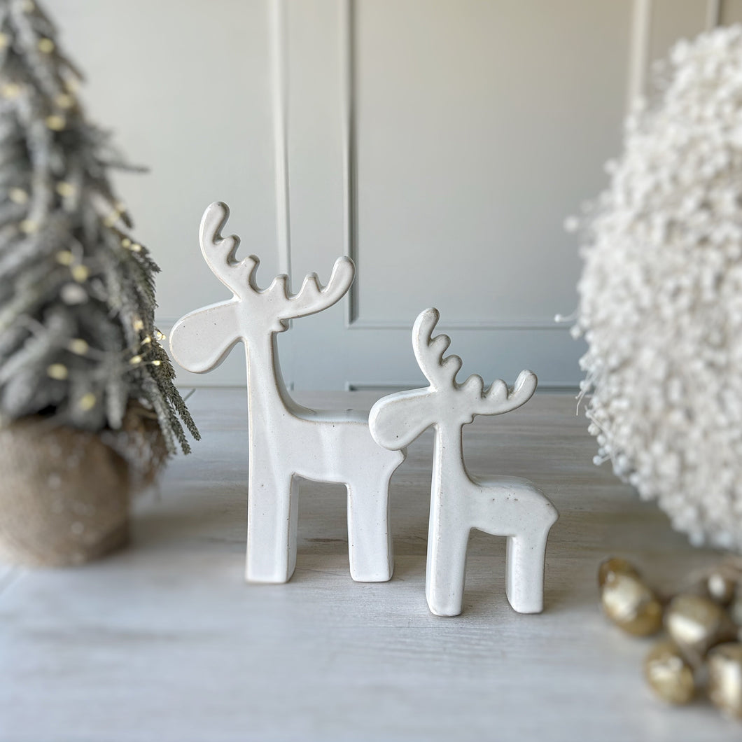 Natural Ceramic Christmas Reindeer - 2 sizes
