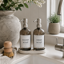 Load image into Gallery viewer, Smokey Grey Glass Soap Dispenser Bottle - 500ml

