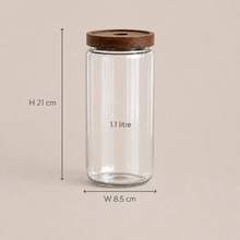 Load image into Gallery viewer, Large Glass Jar with Acacia Lid - 1l
