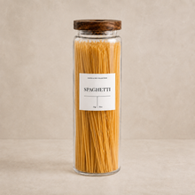 Load image into Gallery viewer, Tall Glass Jar with Acacia Lid - 1.6l
