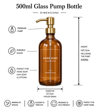 Load image into Gallery viewer, Amber Glass Lotion Dispenser Bottle - Shampoo Conditioner Body Wash - 500ml
