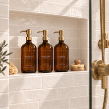 Load image into Gallery viewer, Amber Glass Lotion Dispenser Bottle - Shampoo Conditioner Body Wash - 500ml
