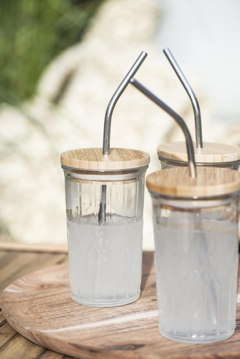 Glass Cup with Bamboo Lid and Straw - LIMITED Edition