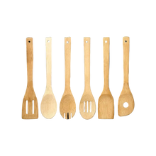 Load image into Gallery viewer, 6 Piece Bamboo Wooden Kitchen Utensil Set
